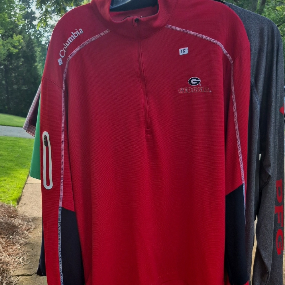 Columbia Red Georgia Half-Zip Pullover